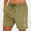 Swim Shorts * | Threadbare 'Emblem' Side Script Swim Shorts Khaki