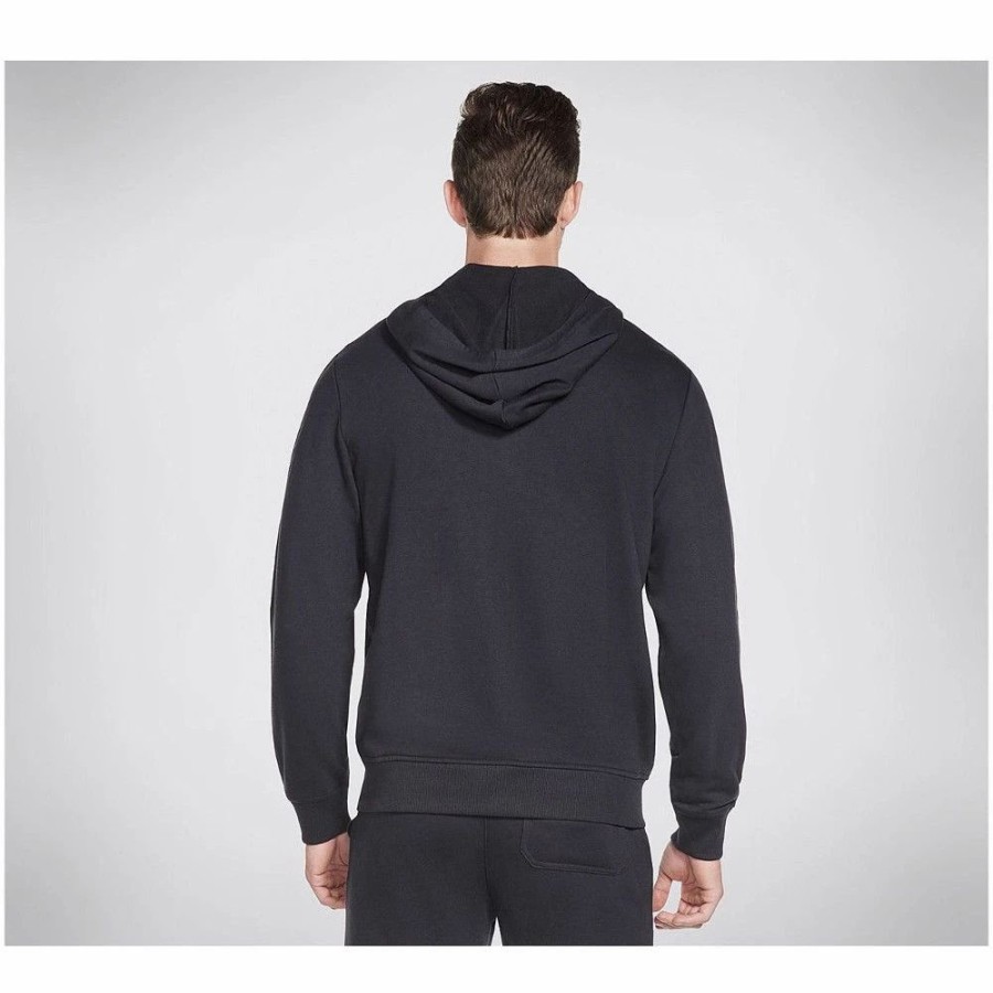 Hoodies * | Skechers Mens Go Walk Everywhere Full Zip Hoodie Bold Black