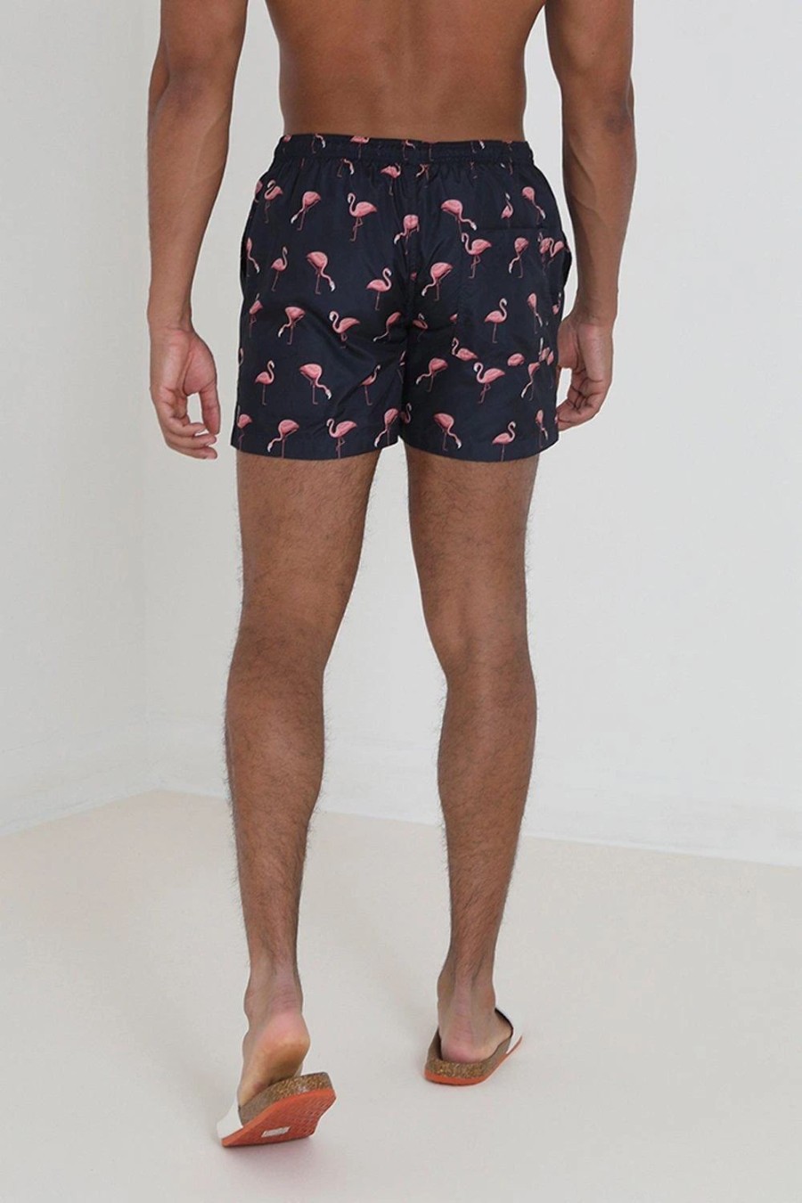 Swim Shorts * | Brave Soul 'Valencia' Flamingo Print Swim Shorts Blue