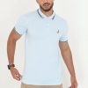 Polo Shirts * | Brave Soul 'Kanoh' Short Sleeve Pique Polo Shirt With Contrast Tipping Blue