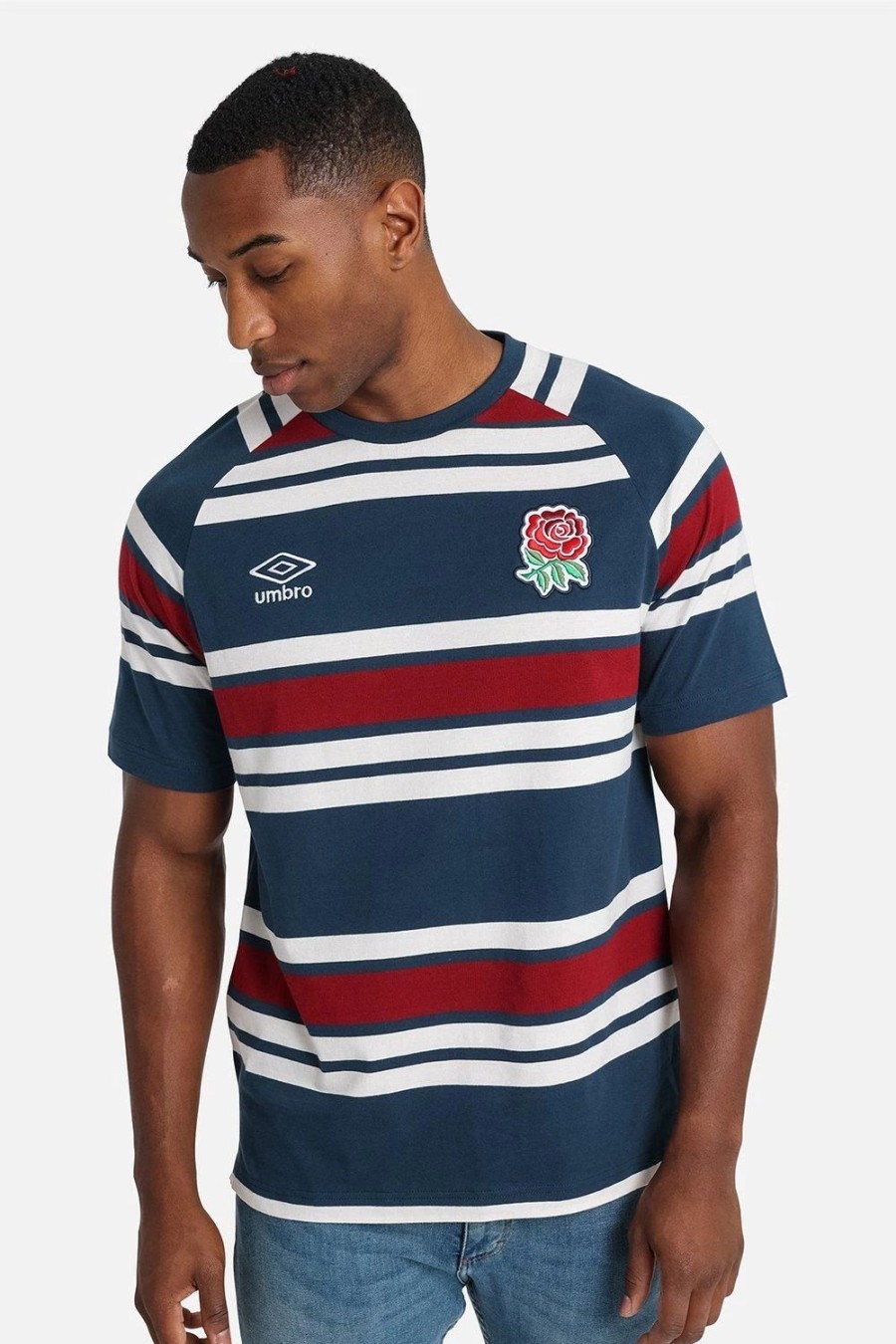 Polo Shirts * | Umbro England Classic Stripe Polo White