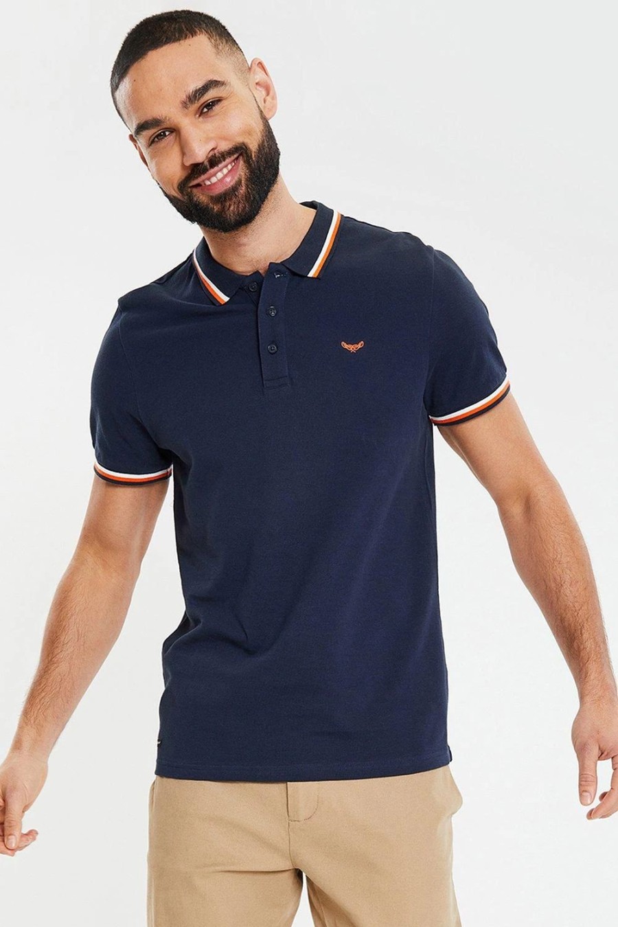 Polo Shirts * | Threadbare 'Power' Cotton Pique Polo Shirt Blue