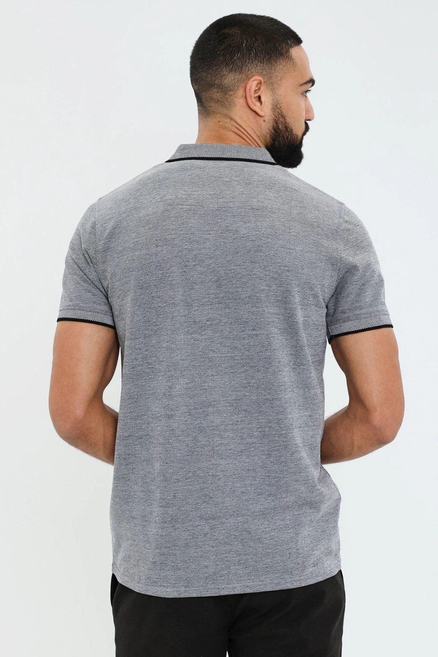 Polo Shirts * | Threadbare 'Kincaid' Birdseye Pique Polo Shirt Grey