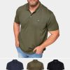 Polo Shirts * | Badrhino 3 Pack Plain Polo Shirts Black