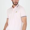 Polo Shirts * | Brave Soul 'Kanoh' Short Sleeve Pique Polo Shirt With Contrast Tipping Pink