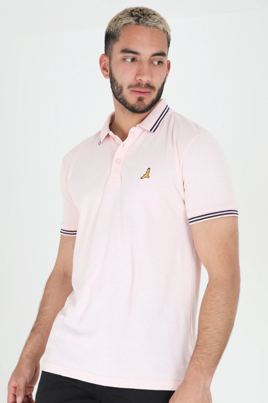 Polo Shirts * | Brave Soul 'Kanoh' Short Sleeve Pique Polo Shirt With Contrast Tipping Pink