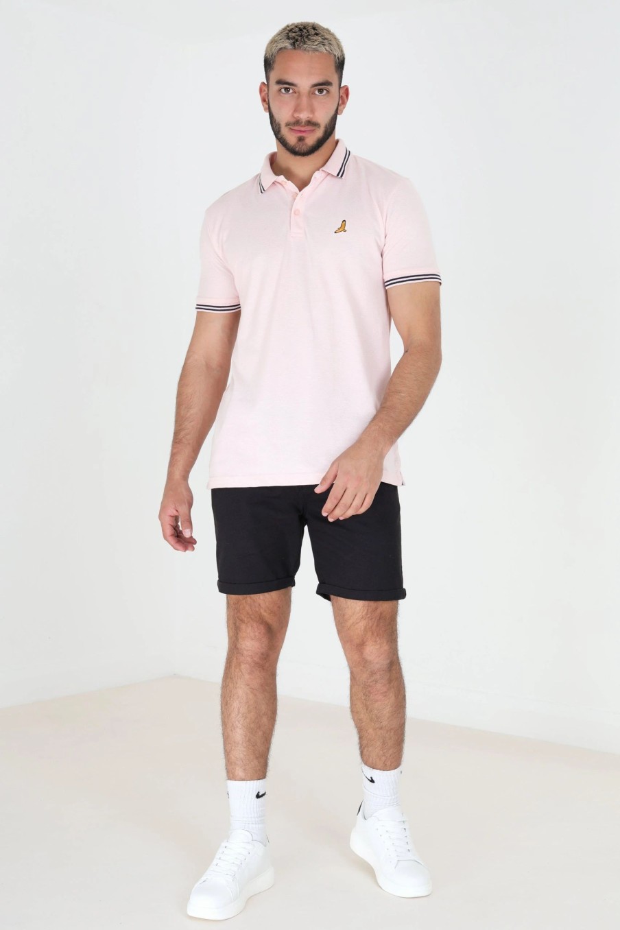 Polo Shirts * | Brave Soul 'Kanoh' Short Sleeve Pique Polo Shirt With Contrast Tipping Pink