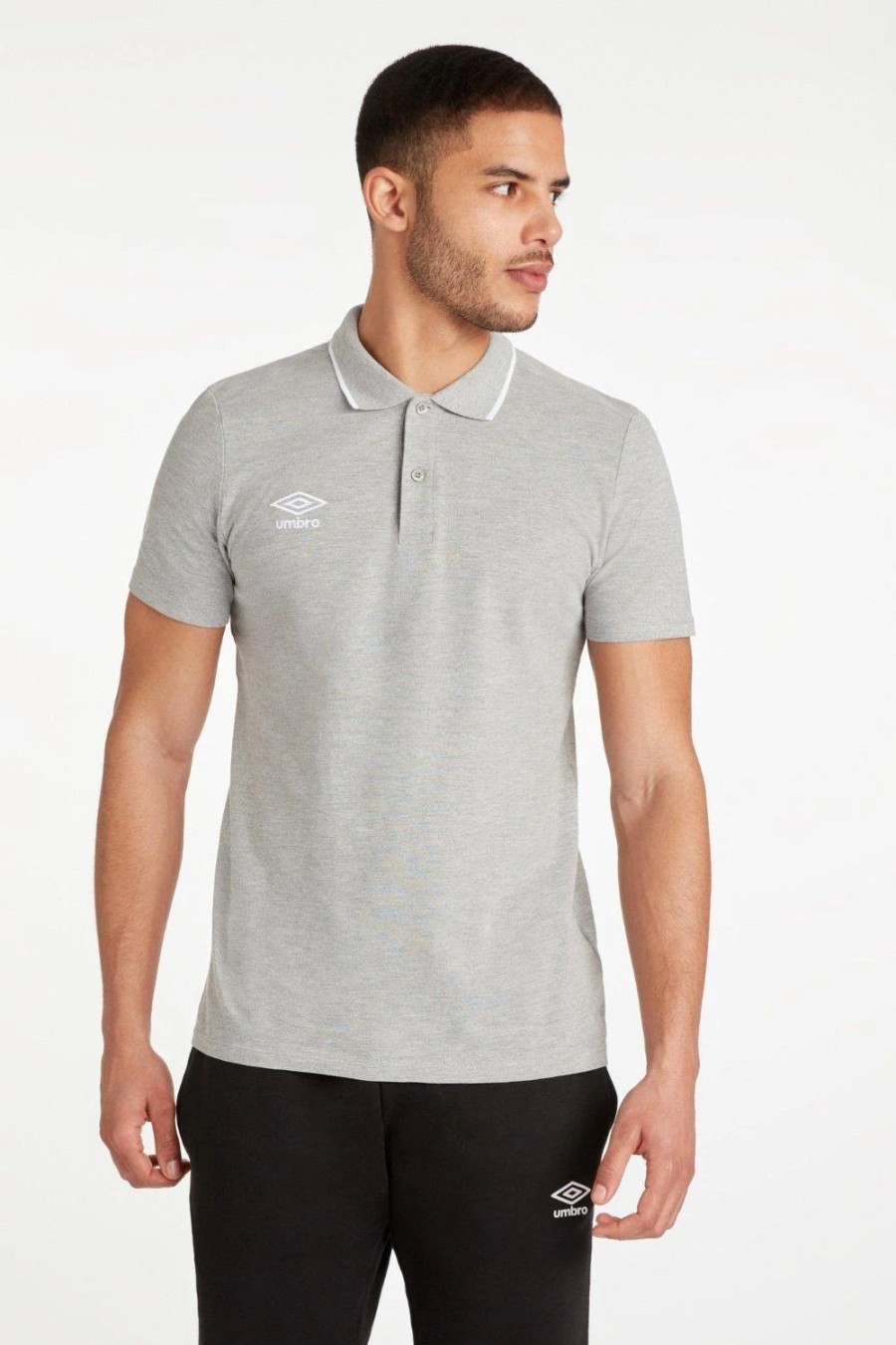 Polo Shirts * | Umbro Basic Pique Polo Shirt Grey