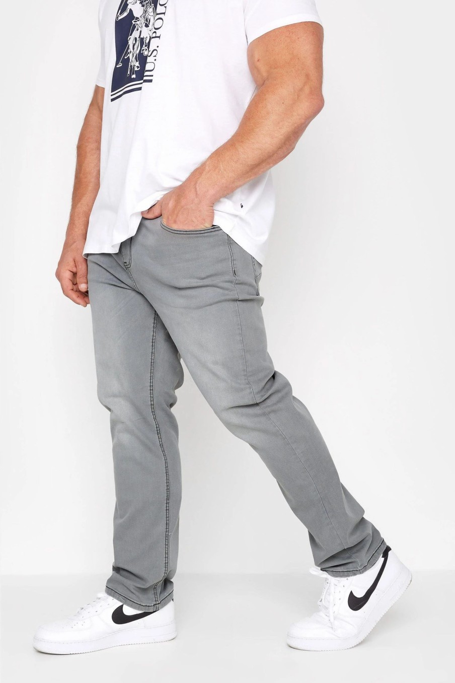 Jeans * | Badrhino Stretch Jeans Grey