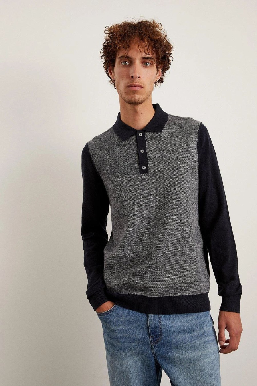 Polo Shirts * | Burton Super Soft Birdseye Knitted Polo Shirt Navy