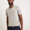 Polo Shirts * | Burton Slim Fit Short Sleeve Knitted Polo Grey