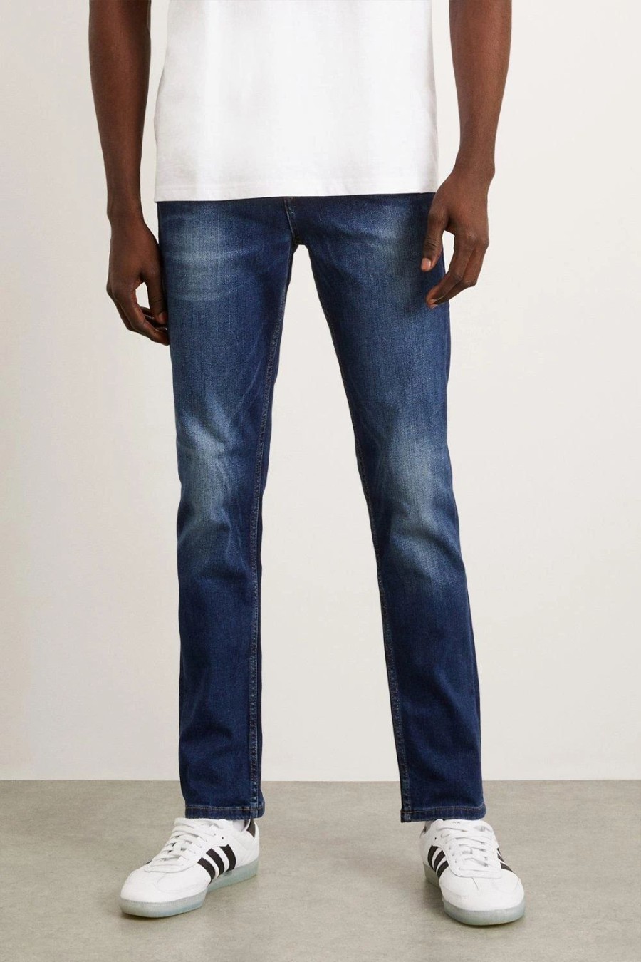 Jeans * | Burton Slim Fit Mid Jeans Blue