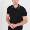 Polo Shirts * | Brave Soul 'Ohma' Short Sleeve Pique Polo Shirt With Contrast Tipping Black