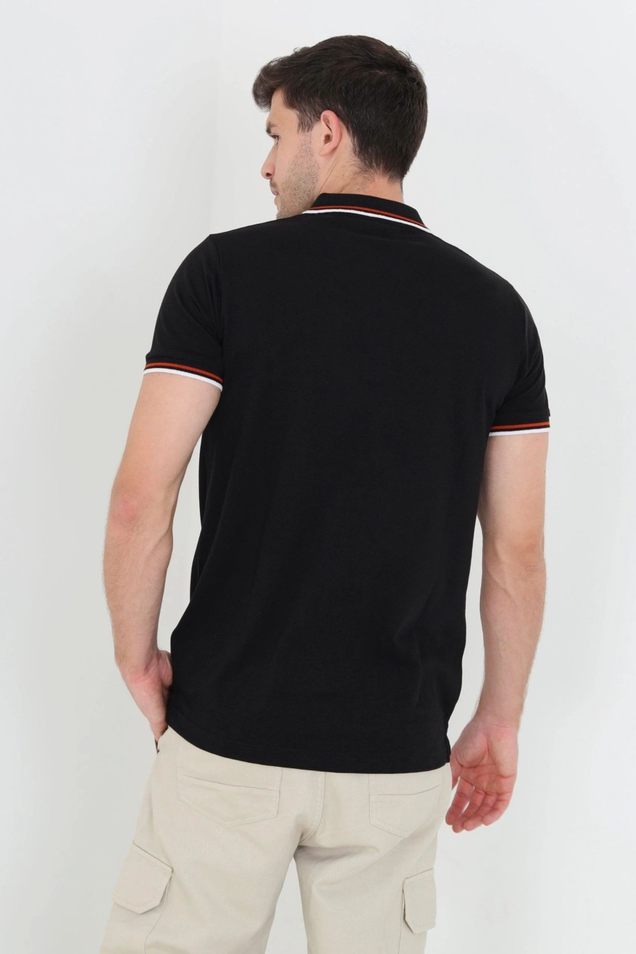 Polo Shirts * | Brave Soul 'Ohma' Short Sleeve Pique Polo Shirt With Contrast Tipping Black