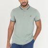 Polo Shirts * | Brave Soul 'Kanoh' Short Sleeve Pique Polo Shirt With Contrast Tipping Green