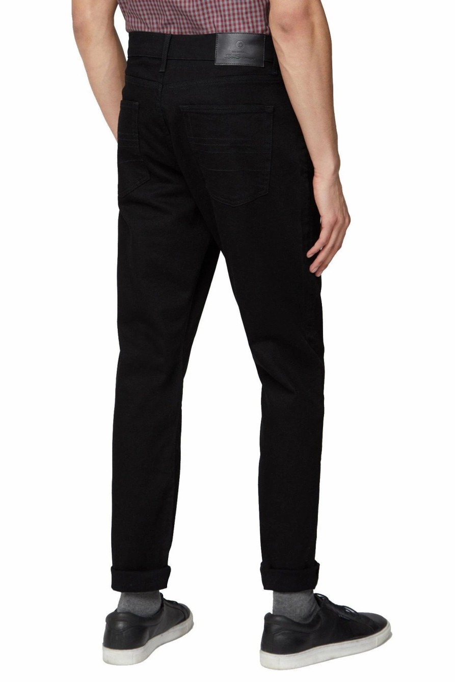 Jeans * | Ben Sherman Dark Wash Straight Jeans Black