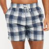 Swim Shorts * | Threadbare 'Aires' Check Print Swim Shorts Blue