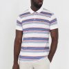 Polo Shirts * | Brave Soul 'Universal' Cotton Jersey Stripe Polo Shirt White