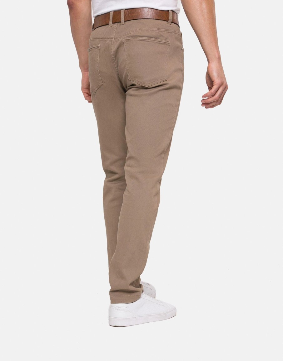 Chinos * | Threadbare 'Georgia' Belted Stretch Chino Trousers Beige