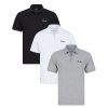 Polo Shirts * | Threadbare 3 Pack 'Script' Polo Shirts Black