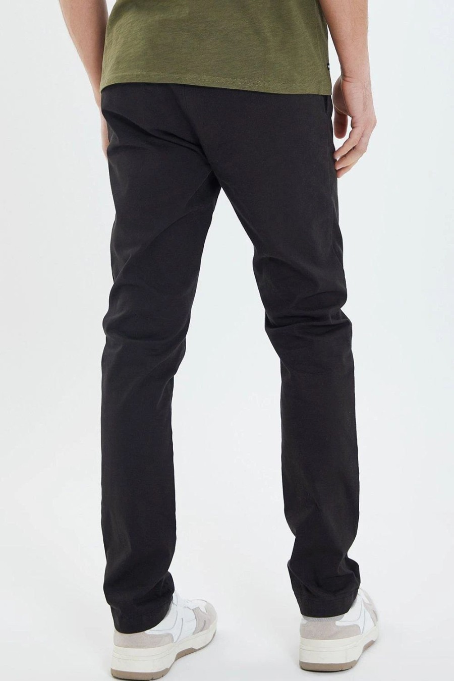 Chinos * | Threadbare Marley' Cotton Twill Chino Trousers With Stretch Black