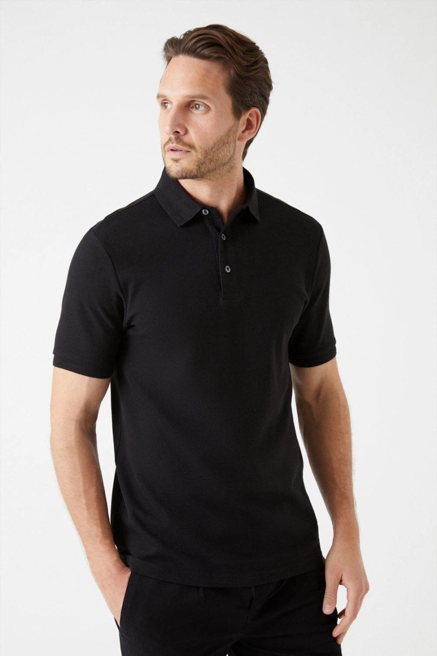 Polo Shirts * | Burton Pique Polo Shirt Black