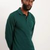 Polo Shirts * | Burton Long Sleeve Pique Polo Shirt Green