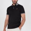 Polo Shirts * | Brave Soul 'Glover' Short Sleeve Jacquard Collar Jersey Polo Shirt Black