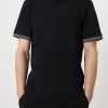 Polo Shirts * | Burton Jacquard Collar Polo Shirt Black