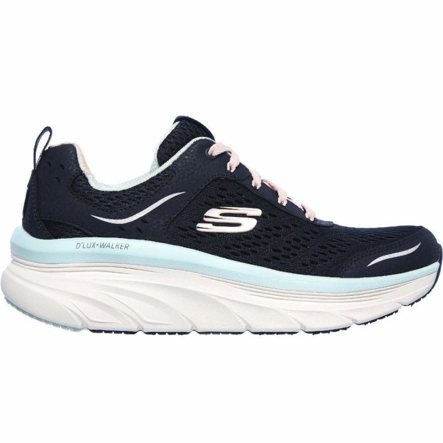 Shoes * | Skechers Womens D'Lux Walker Infinite Motion Sports Trainers Navy/Multicolor