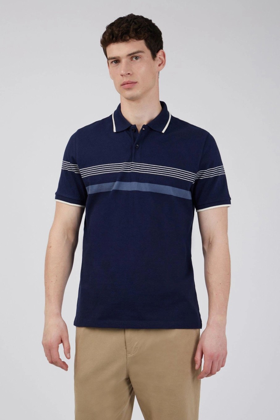 Polo Shirts * | Hammond & Co Striped Polo Blue