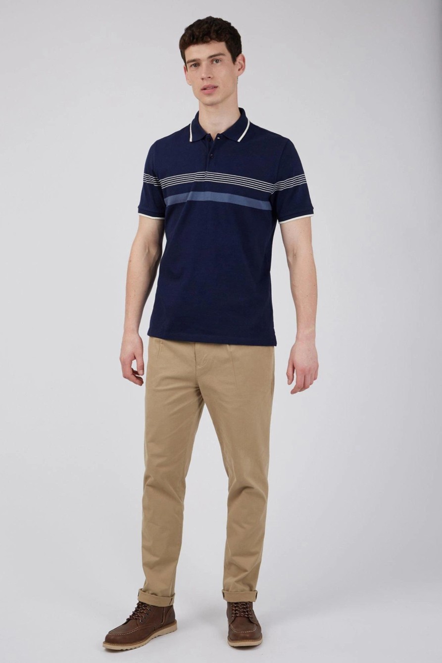 Polo Shirts * | Hammond & Co Striped Polo Blue