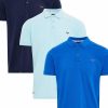 Polo Shirts * | Threadbare 3 Pack 'Dami' Pique Polo Shirts Blue