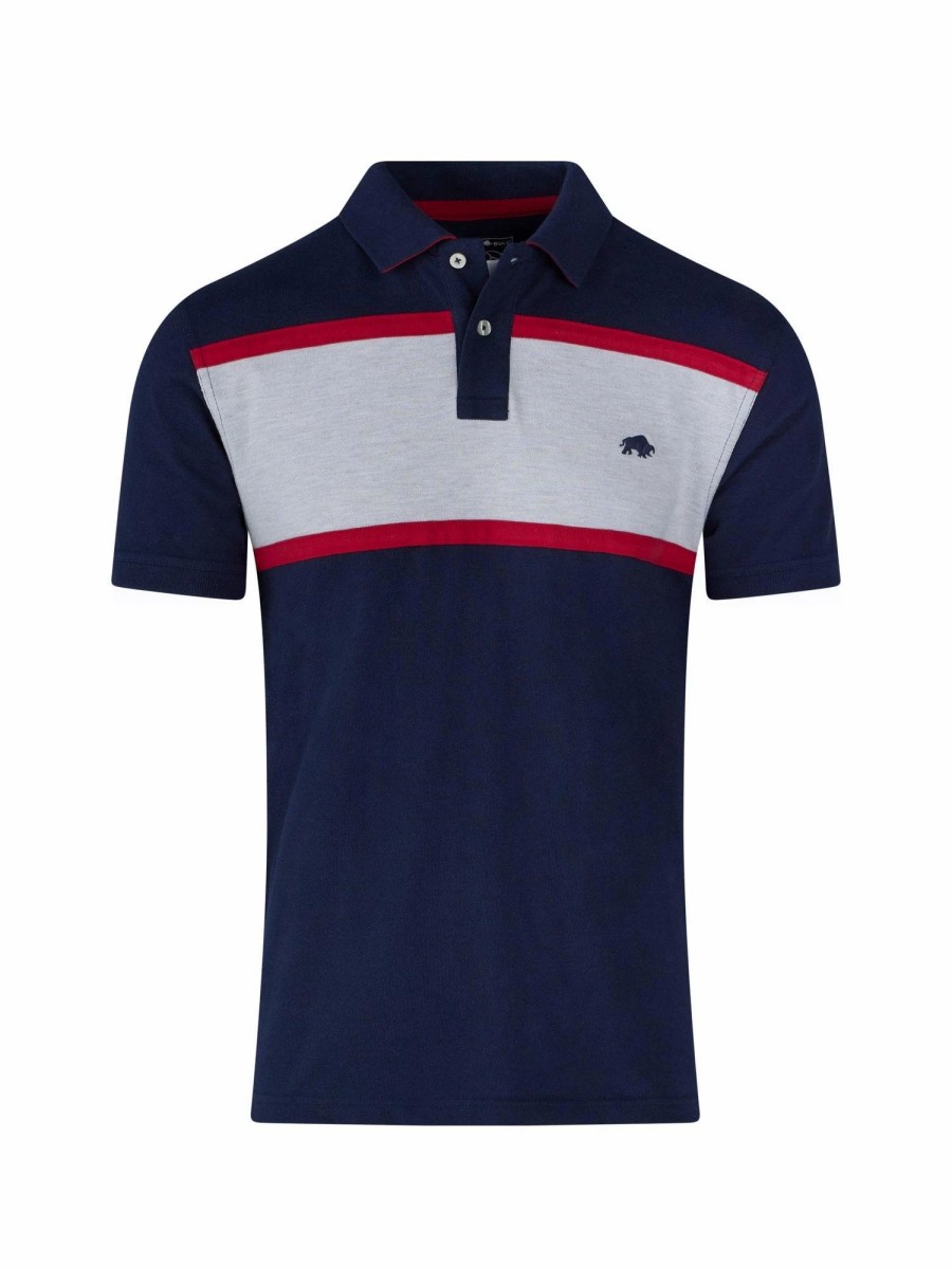 Polo Shirts * | Raging Bull Pique Cut And Sew Polo Navy