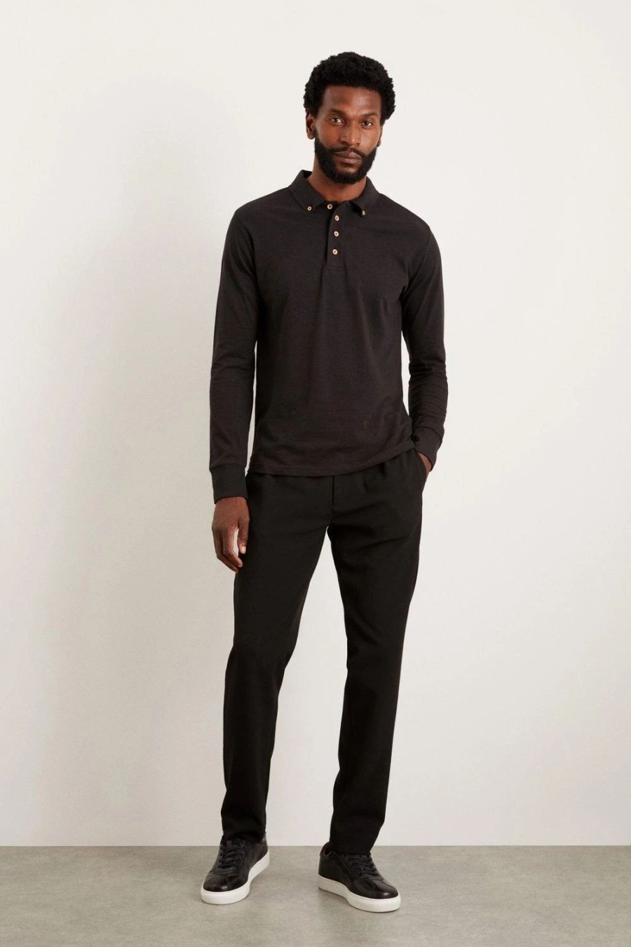 Polo Shirts * | Burton Long Sleeve Polo Black