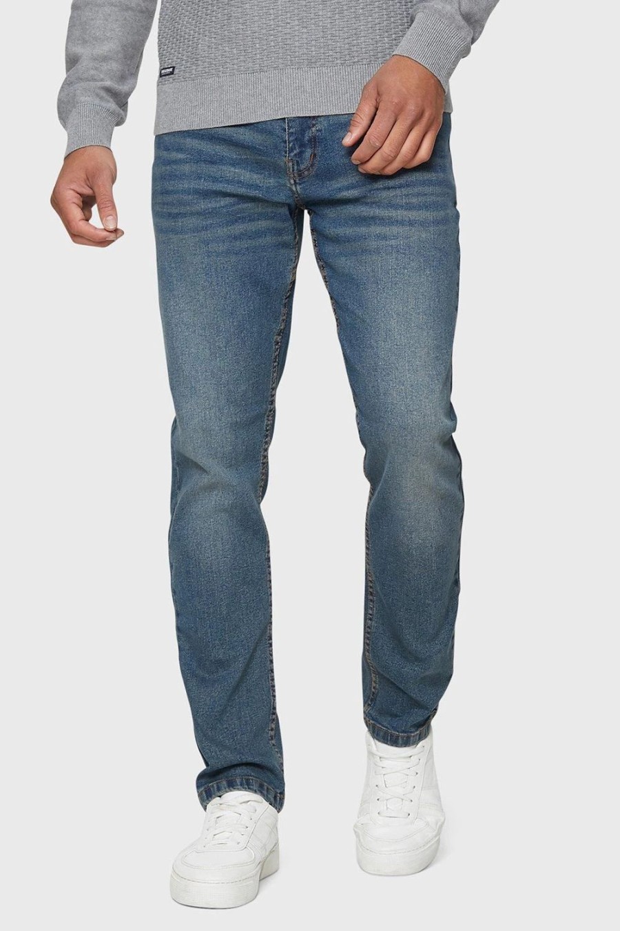 Jeans * | Threadbare Dirty Wash 'Formby' Slim Fit Jeans Blue