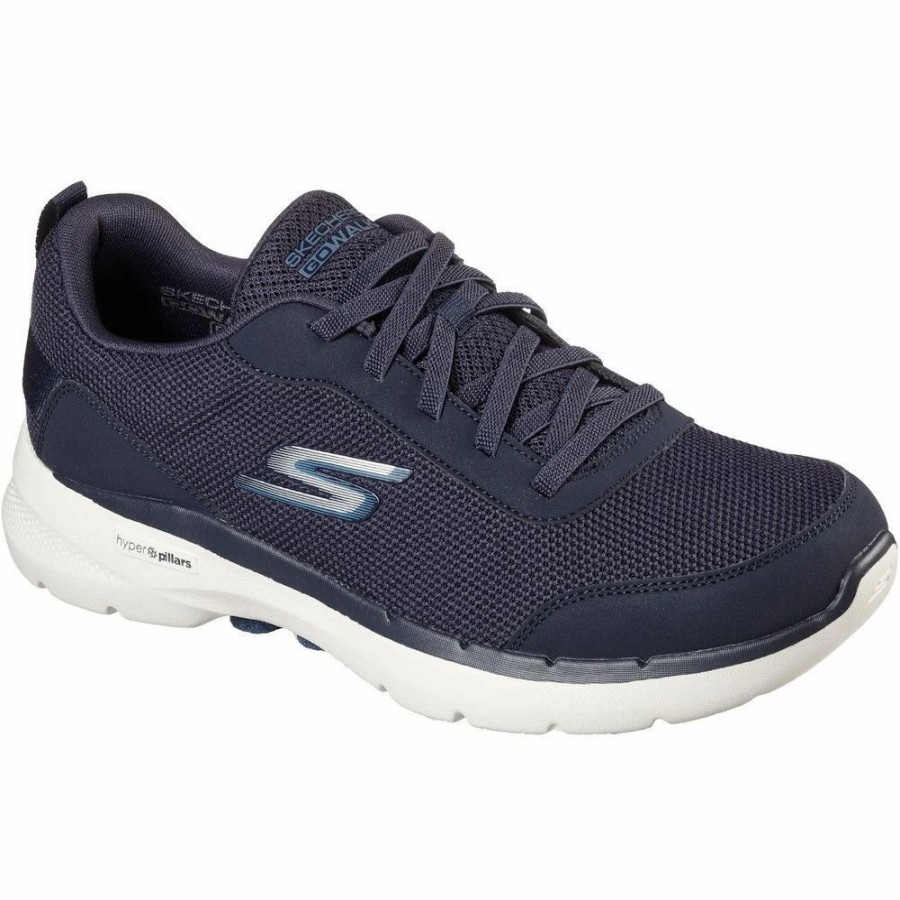 Shoes * | Skechers Mens Gowalk 6 Bold Knight Lace Up Trainers Shoes Charcoal