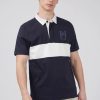 Polo Shirts * | Hammond & Co Short Sleeve Stripe Rugby Shirt Navy