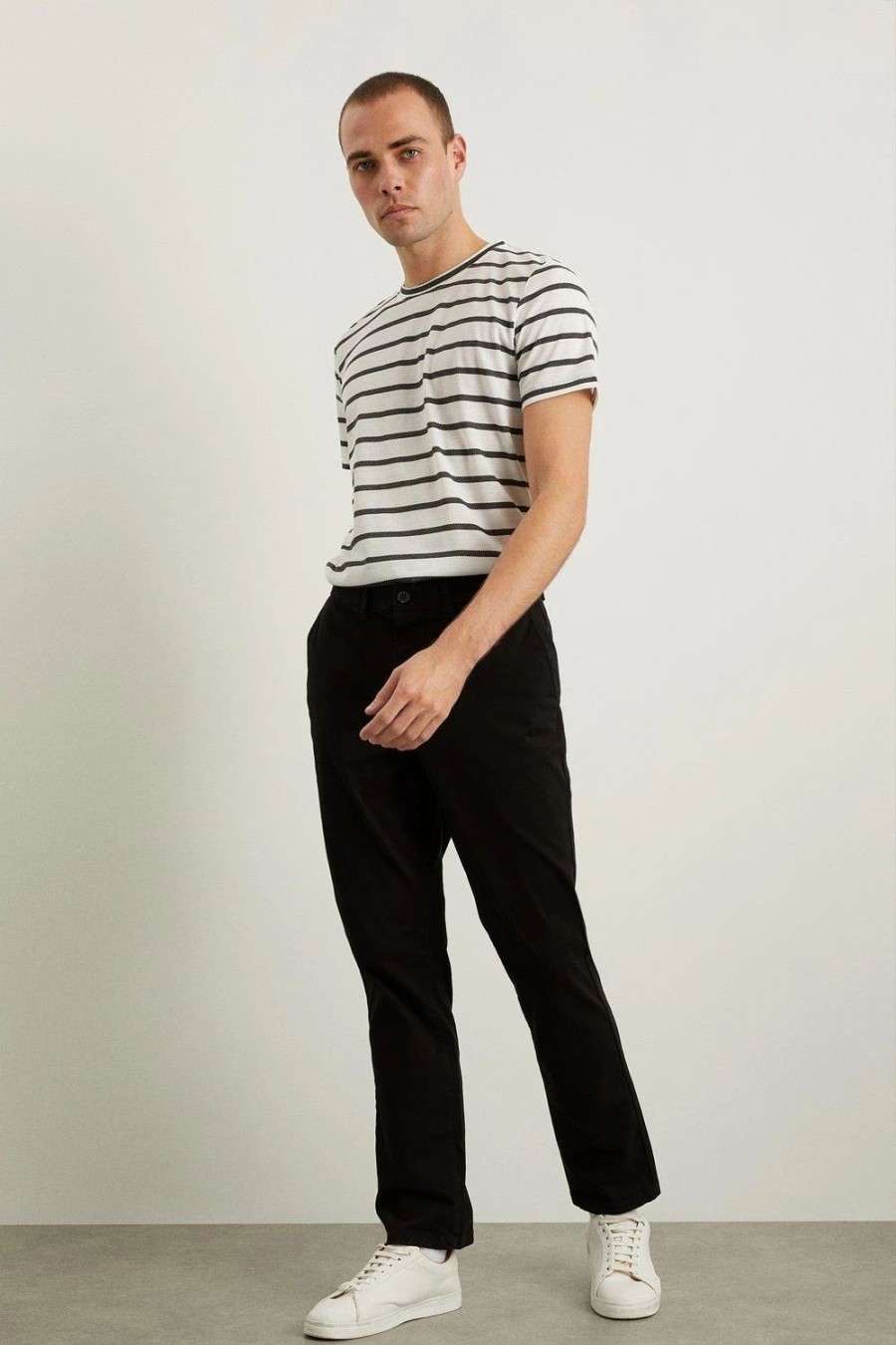 Chinos * | Burton Regular Fit Chino Trousers Black