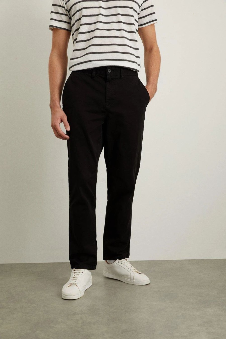 Chinos * | Burton Regular Fit Chino Trousers Black