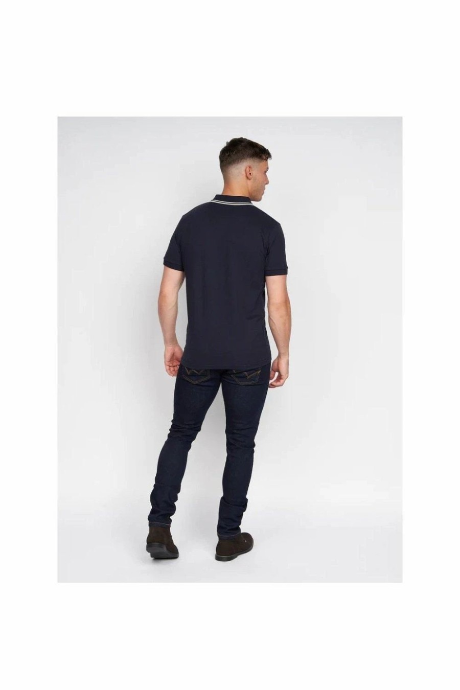 Polo Shirts * | Duck And Cover Samtra Polo Shirt Navy