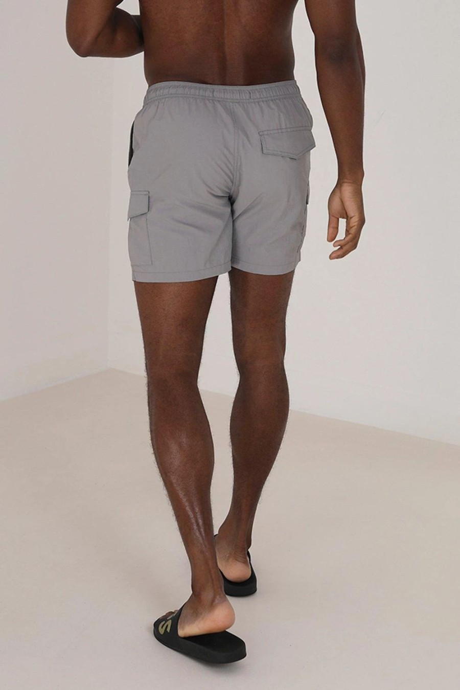 Swim Shorts * | Brave Soul 'Cooper' Cargo Pocket Swim Shorts Grey