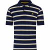 Polo Shirts * | Raging Bull Thine Stripe Pique Polo Navy