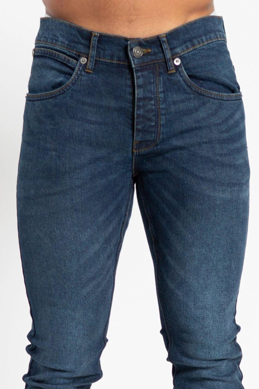 Jeans * | French Connection Cotton Slim Fit Stretch Jeans Blue