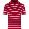 Polo Shirts * | Raging Bull Pique Stripe Polo Red