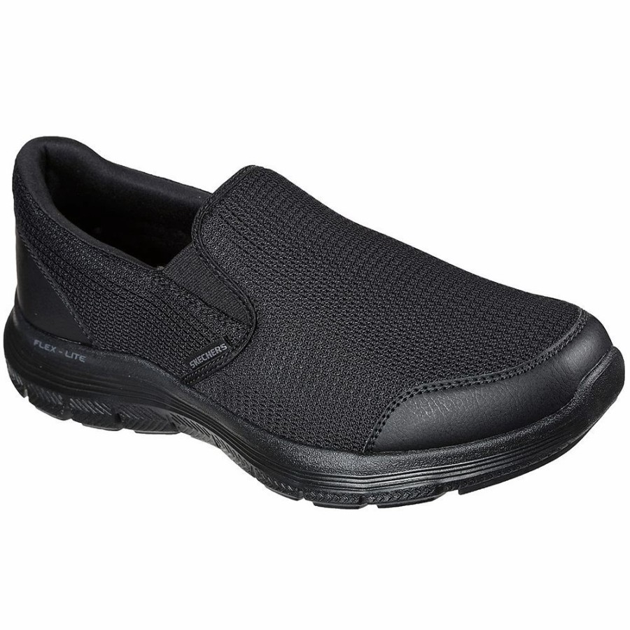 Shoes * | Skechers Mens Flex Advantage 4.0 Tuscan Slip On Trainers Black