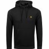 Hoodies * | Lyle & Scott Mens Oth Fly Fleece Hoodie Sweatshirt True Black