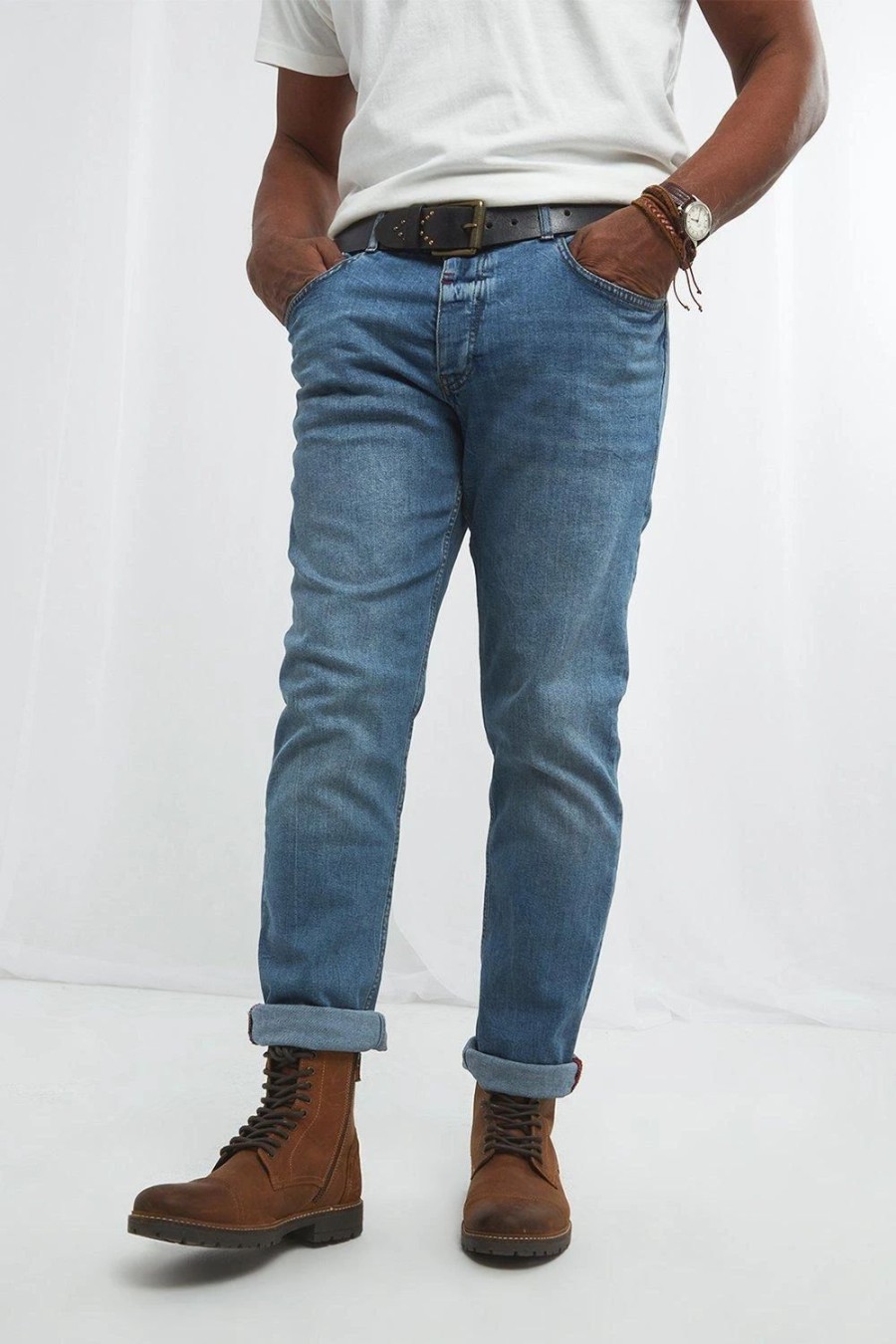 Jeans * | Joe Browns Vintage Wash Slim Jeans Blue