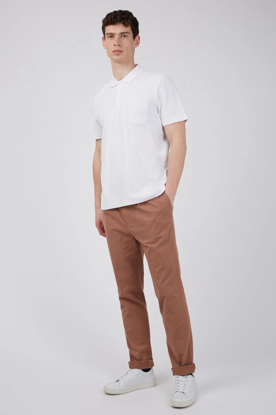 Polo Shirts * | Hammond & Co Short Sleeve Honeycomb Pique Polo White