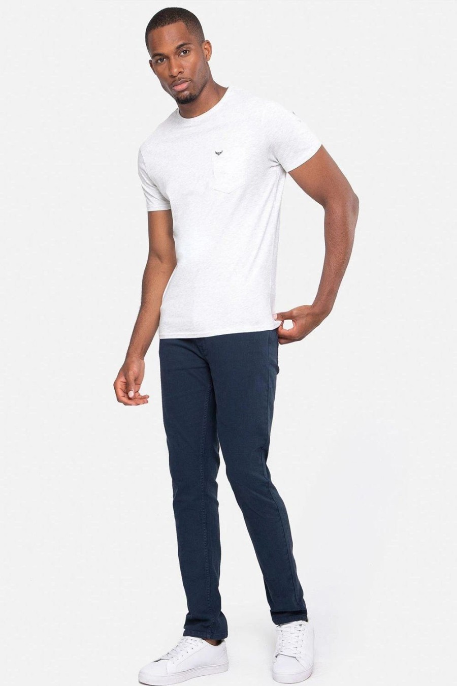 Chinos * | Threadbare Parisa' Chino Trousers With Stretch Navy